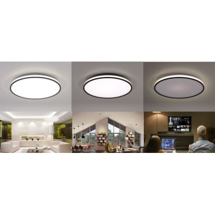 Philips - LED Dimmable φωτιστικό οροφής SCENE SWITCH LED/22W/230V διάμετρος 40 cm 4000K μαύρο