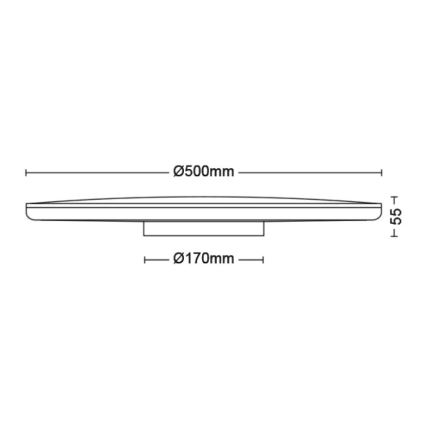 Philips - LED Dimmable φωτιστικό οροφής SCENE SWITCH LED/36W/230V διάμετρος 50 cm 2700K μαύρο