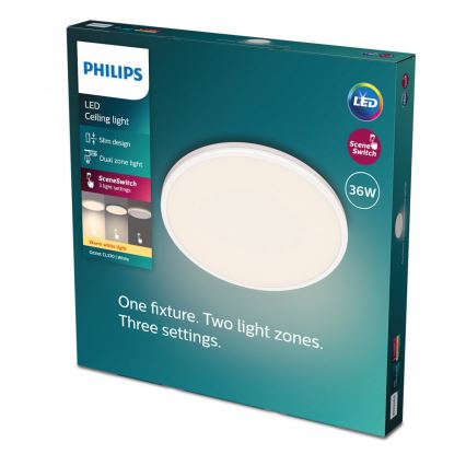 Philips - LED Dimmable φωτιστικό οροφής SCENE SWITCH LED/36W/230V διάμετρος 50 cm 2700K λευκό