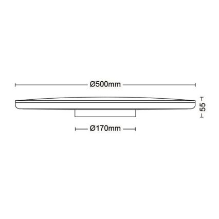 Philips - LED Dimmable φωτιστικό οροφής SCENE SWITCH LED/36W/230V διάμετρος 50 cm 4000K μαύρο