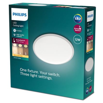 Philips - LED Dimmable φωτιστικό οροφής SCENE SWITCH LED/12W/230V