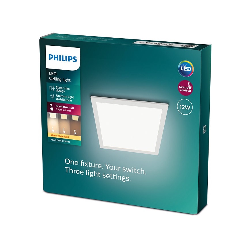 Philips - LED Dimmable φωτιστικό οροφής SCENE SWITCH LED/12W/230V 2700K