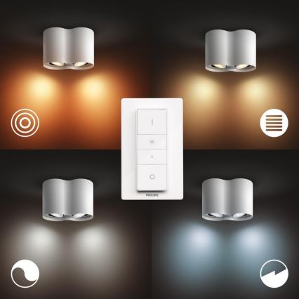 Philips - LED Dimmable φωτιστικό σποτ Hue PILLAR 2xGU10/5W/230V + τηλεχειριστήριο