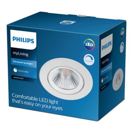 Philips - LED Dimmable χωνευτό φωτιστικό SPARKLE LED/5,5W/230V λευκό