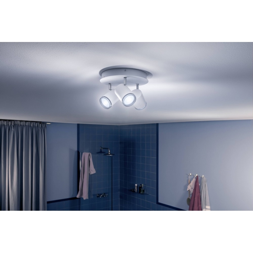 Philips - LED Dimming σποτ μπάνιου Hue ADORE 3xGU10/5W/230V IP44 + RC
