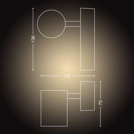 Philips - LED Dimming φωτιστικό τοίχου μπάνιου Hue ADORE 1xGU10/5W/230V IP44 + RC