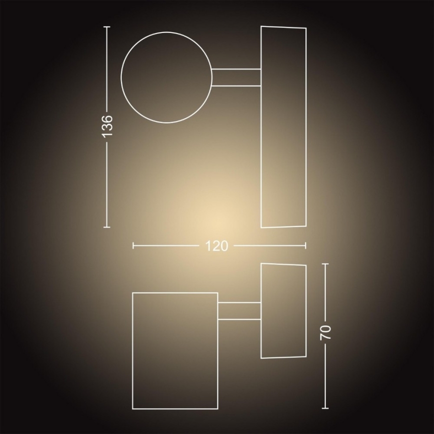 Philips - LED Dimming φωτιστικό τοίχου μπάνιου Hue ADORE 1xGU10/5W/230V IP44 + RC
