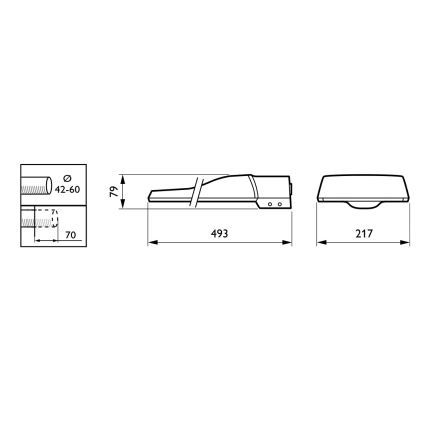 Philips - LED Φωτιστικό δρόμου CORELINE MALAGA LED/69W/230V 3000K IP65