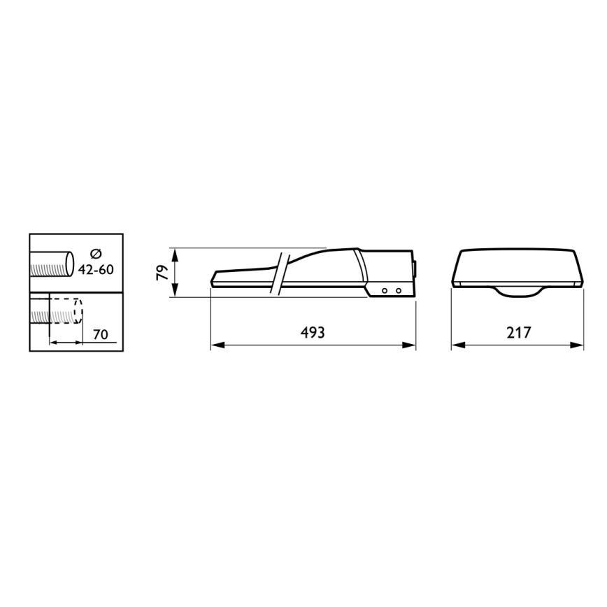 Philips - LED Φωτιστικό δρόμου CORELINE MALAGA LED/69W/230V 3000K IP65
