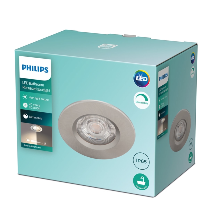 Philips - LED Φωτιστικό μπάνιου με ρύθμιση φωτισμού LED/5W/230V 2,700K IP65