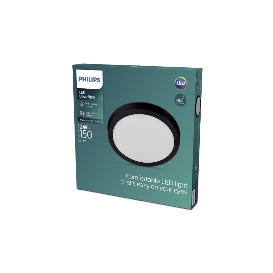 Philips - LED Φωτιστικό οροφής LED/12W/230V 2700K μαύρο