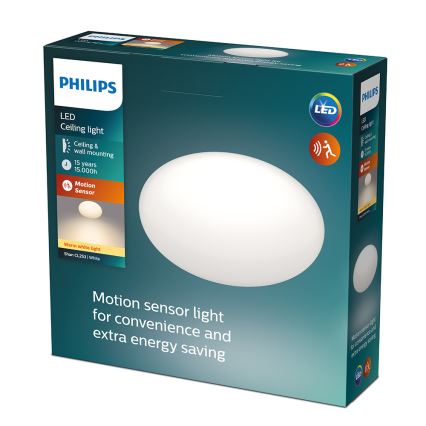 Philips - LED φωτιστικό οροφής με αισθητήρα LED/12W/230V 2700K