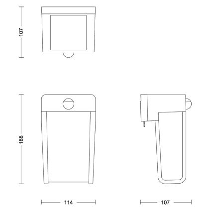 Philips - LED Ηλιακό Επιτοίχιο Φωτιστικό με Αισθητήρα SHROUD LED/2,3W/3,7V 600 mAh IP44