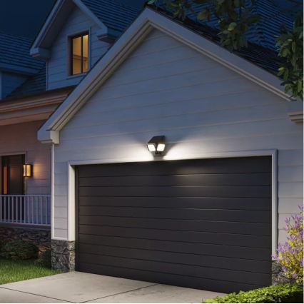 Philips - LED ηλιακό επιτοίχιο φωτιστικό με αισθητήρα ZYREN LED/24,5W/3,7V 2600 mAh 5000K IP65 μαύρο