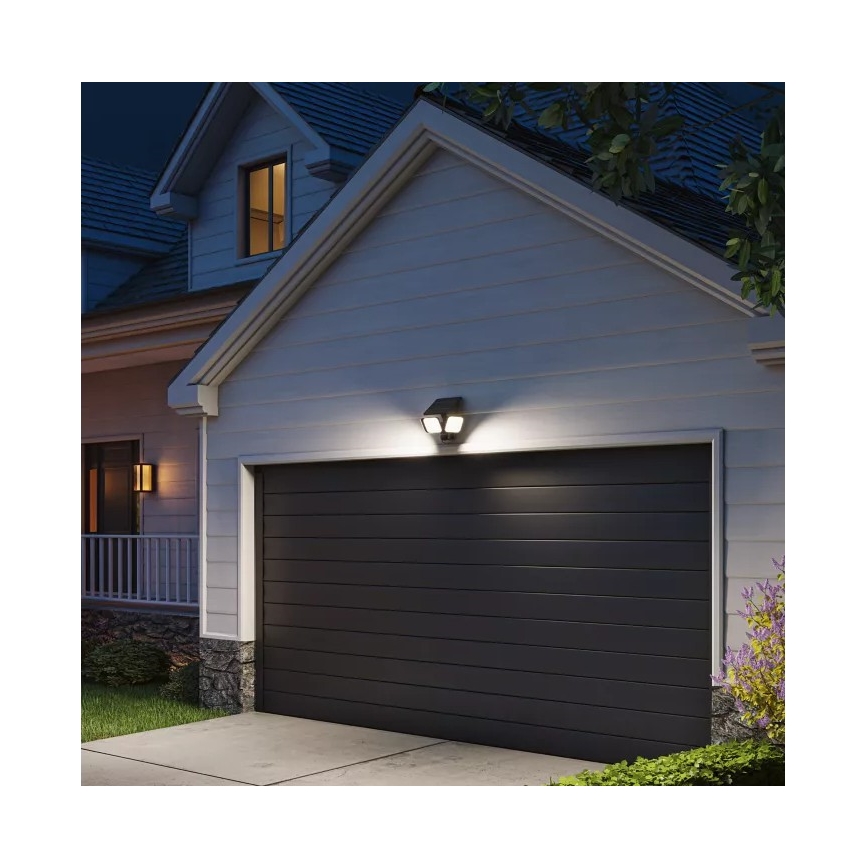 Philips - LED ηλιακό επιτοίχιο φωτιστικό με αισθητήρα ZYREN LED/24,5W/3,7V 2600 mAh 5000K IP65 μαύρο