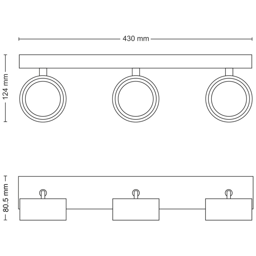 Philips - LED Σποτ 3xLED/5,5W/230V μαύρο