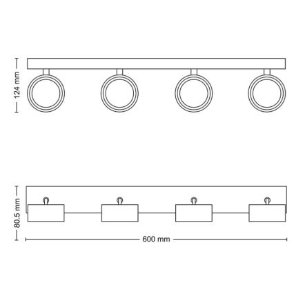 Philips - LED Σποτ 4xLED/5,5W/230V λευκό