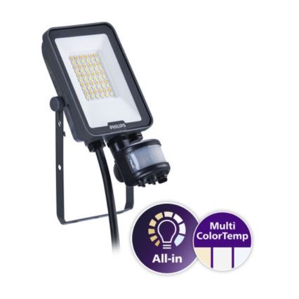 Philips - Προβολέας LED με αισθητήρα κίνησης και σούρουπου LEDINAIRE ALL-IN LED/20W/230V 3000/4000/6500K IP65