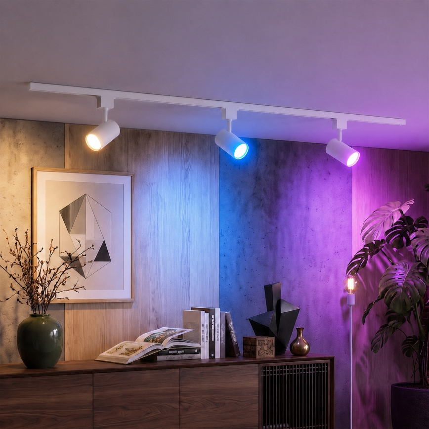 Philips - LED RGBW ρυθμιζόμενο σποτ σε σύστημα ράγας EASYLINK HUE 3xGU10/4,7W/230V 2200-6500K 1m λευκό