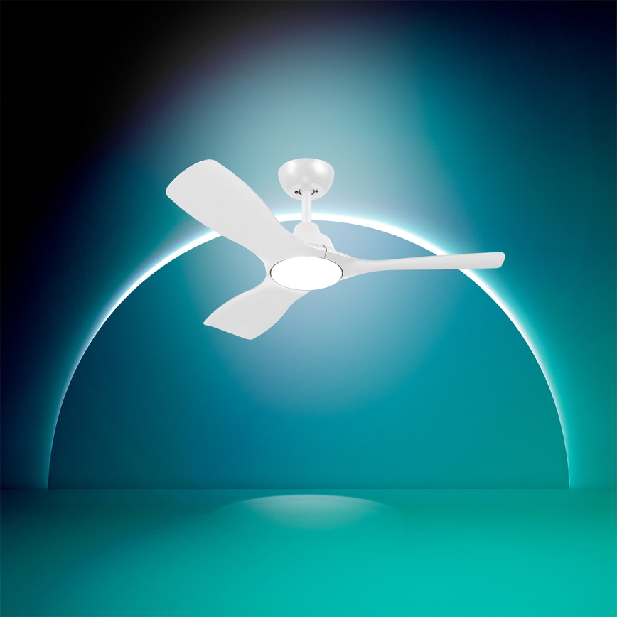 Philips - Ανεμιστήρας οροφής LED με ρύθμιση φωτεινότητας OLAS LED/24W/230V διάμ. 106 cm λευκός + τηλεχειριστήριο