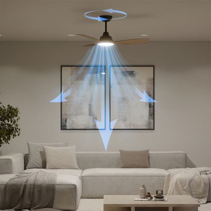 Philips - Ρυθμιζόμενος LED ανεμιστήρας οροφής OLAS LED/24W/230V Ø 106 εκ. μαύρος/καφέ + τηλεχειριστήριο