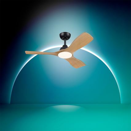 Philips - Ρυθμιζόμενος LED ανεμιστήρας οροφής OLAS LED/24W/230V Ø 106 εκ. μαύρος/καφέ + τηλεχειριστήριο