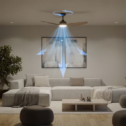 Philips - LED Ρυθμιζόμενος ανεμιστήρας οροφής OLAS LED/24W/230V διάμ. 132 cm μαύρο/καφέ + τηλεχειριστήριο