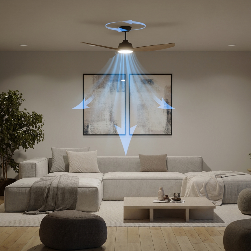 Philips - LED Ρυθμιζόμενος ανεμιστήρας οροφής OLAS LED/24W/230V διάμ. 132 cm μαύρο/καφέ + τηλεχειριστήριο