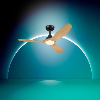 Philips - LED Ρυθμιζόμενος ανεμιστήρας οροφής OLAS LED/24W/230V διάμ. 132 cm μαύρο/καφέ + τηλεχειριστήριο