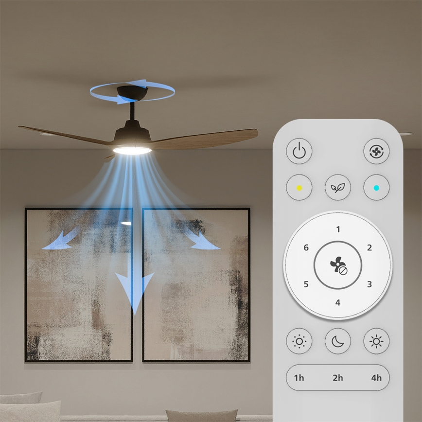Philips - LED Ρυθμιζόμενος ανεμιστήρας οροφής OLAS LED/24W/230V διάμ. 132 cm μαύρο/καφέ + τηλεχειριστήριο