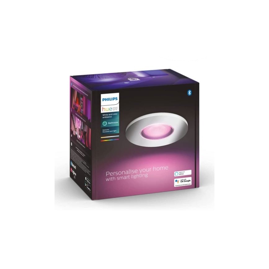 Philips - LED RGB Dimmable φωτιστικό μπάνιου Hue XAMENTO 1xGU10/5,7W/230V IP44 2000-6500K