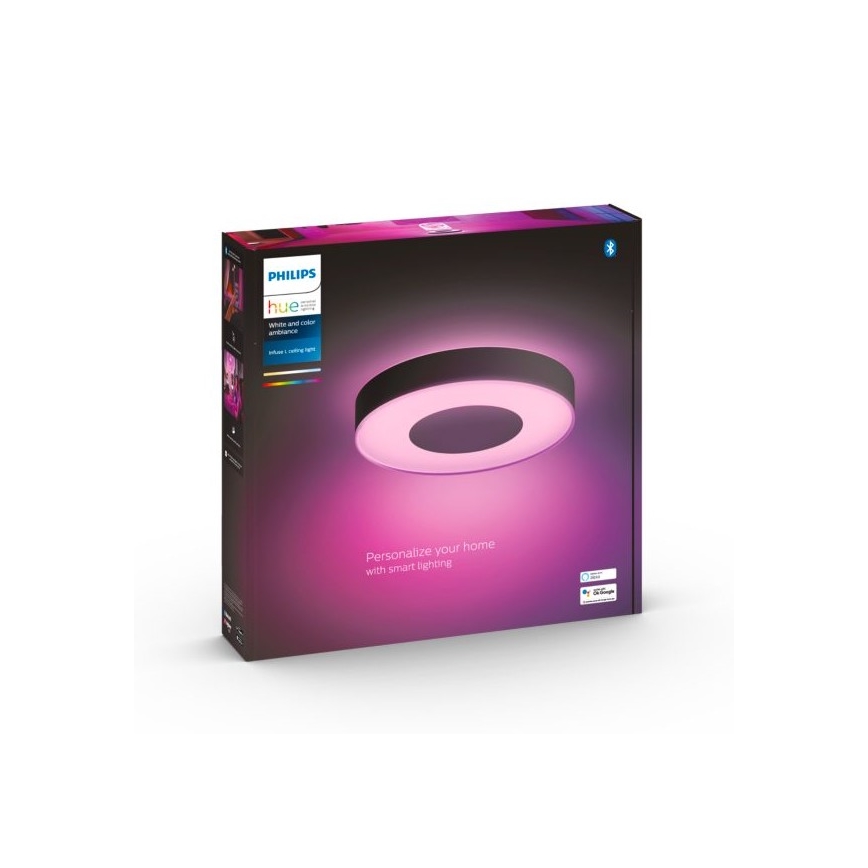 Philips - LED RGB Dimmable φωτιστικό οροφής Hue INFUSE LED/52,5W/230V 2000-6500K δ. 425 mm μαύρο