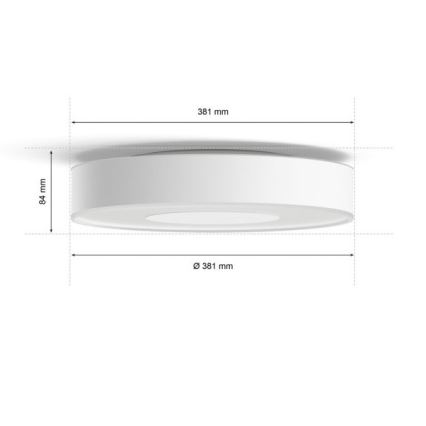 Philips -LED RGB Dimmable φωτιστικό οροφής Hue INFUSE LED/33,5W/230V 2000-6500K δ. 381 mm λευκό