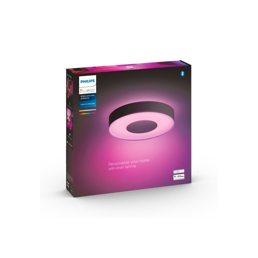 Philips - LED RGB Dimmable φωτιστικό οροφής Hue INFUSE LED/33,5W/230V 2000-6500K δ. 381 mm μαύρο