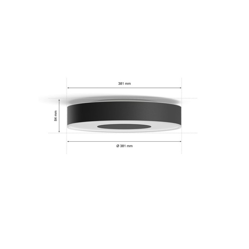 Philips - LED RGB Dimmable φωτιστικό οροφής Hue INFUSE LED/33,5W/230V 2000-6500K δ. 381 mm μαύρο