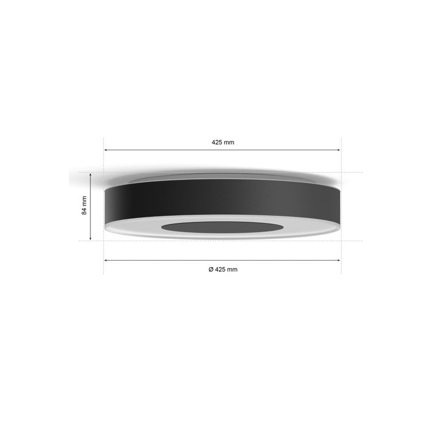 Philips - LED RGB Dimmable φωτιστικό οροφής Hue INFUSE LED/52,5W/230V 2000-6500K δ. 425 mm μαύρο