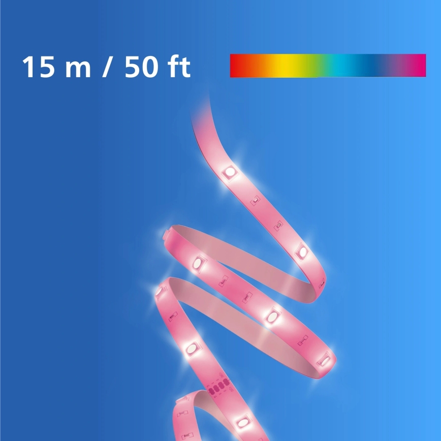 Philips -LED RGB ρυθμιζόμενη ταινία SMART STRIP 15m LED/20W/230V 2200-6500K Wi-Fi