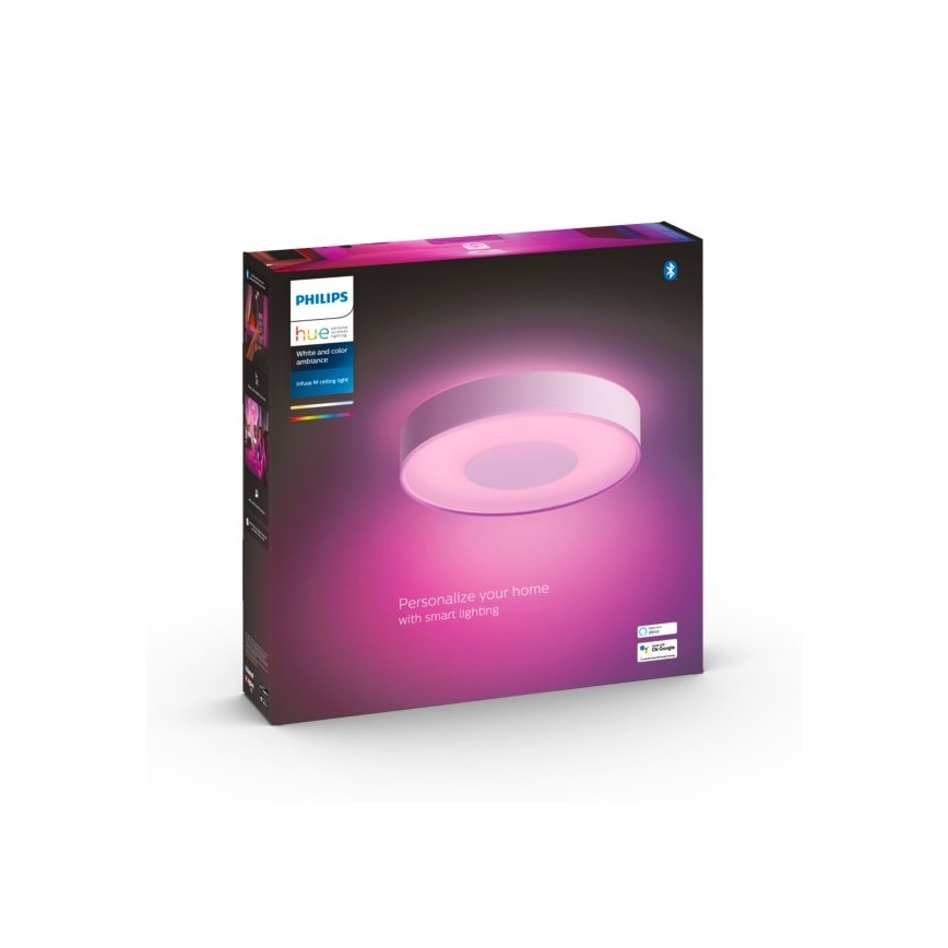 Philips -LED RGB ρυθμιζόμενο φωτιστικό οροφής Hue INFUSE LED/33,5W/230V 2000-6500K Ø 381 mm λευκό