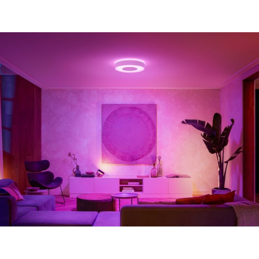 Philips - Φωτιστικό οροφής Hue INFUSE LED RGB, ρυθμιζόμενο, 52,5W/230V, 2000-6500K, διάμ. 425 mm, λευκό