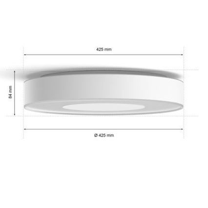 Philips - Φωτιστικό οροφής Hue INFUSE LED RGB, ρυθμιζόμενο, 52,5W/230V, 2000-6500K, διάμ. 425 mm, λευκό