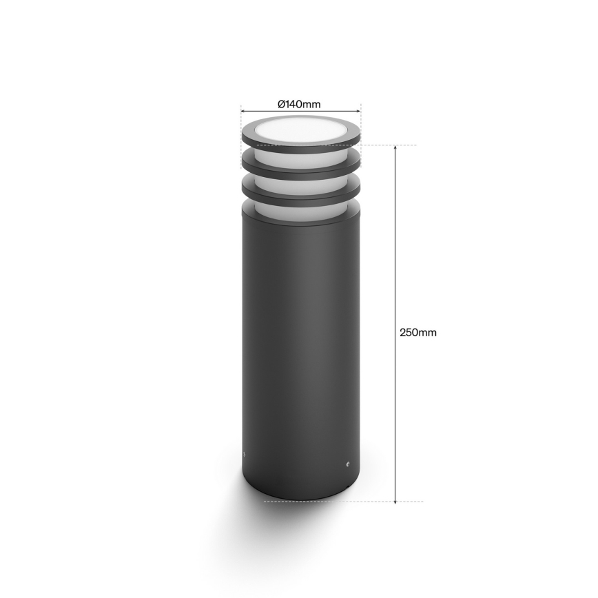 Philips - Ρυθμιζόμενο εξωτερικό φωτιστικό LED RGB Hue LUCCA 1xE27/8,1W/230V 25 cm 1000-20000K IP44