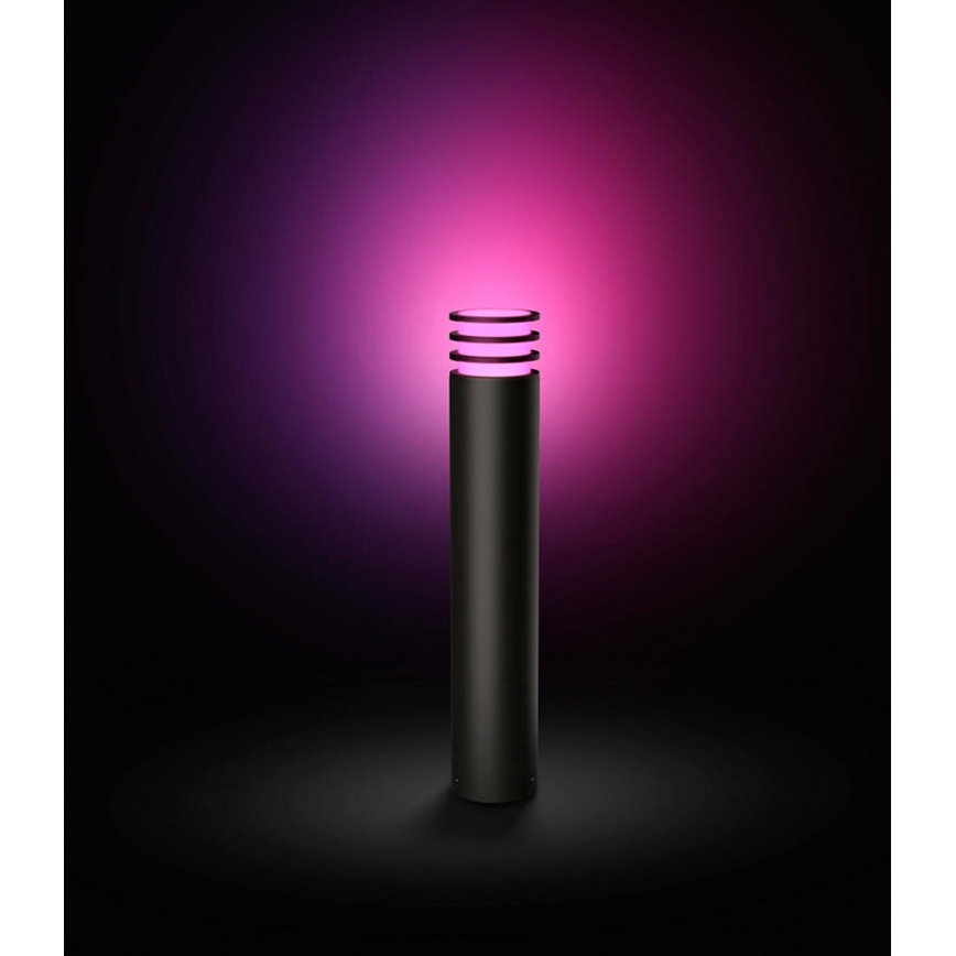 Philips - LED RGB ρυθμιζόμενο εξωτερικό φωτιστικό Hue LUCCA 1xE27/8,1W/230V 77 cm 1000-20000K IP44