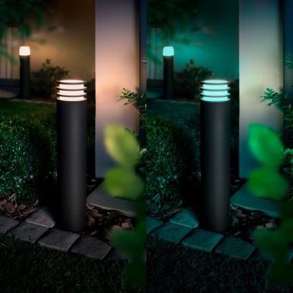 Philips - LED RGB ρυθμιζόμενο εξωτερικό φωτιστικό Hue LUCCA 1xE27/8,1W/230V 77 cm 1000-20000K IP44