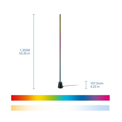 Philips - LED RGBIC Ρυθμιζόμενο επιδαπέδιο φωτιστικό GRADIENT LED/9,7W/230V 2200-6500K Wi-Fi