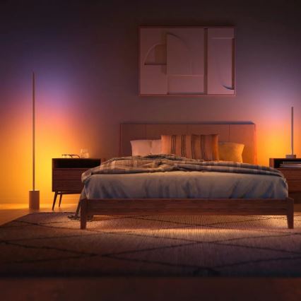 Philips - Ρυθμιζόμενο επιδαπέδιο φωτιστικό LED RGBW Hue SIGNE LED/29W/230V 2000-6500K μπεζ