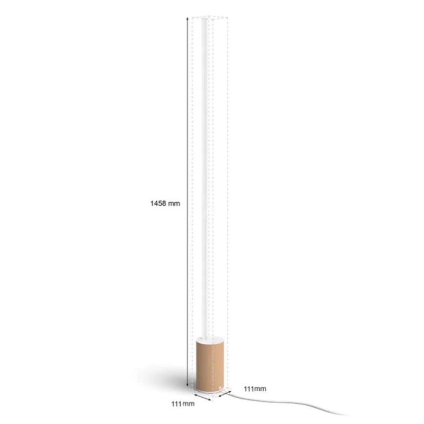 Philips - Ρυθμιζόμενο επιδαπέδιο φωτιστικό LED RGBW Hue SIGNE LED/29W/230V 2000-6500K μπεζ