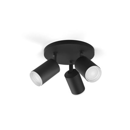 Philips - Ρυθμιζόμενο LED RGBW φωτιστικό σημείου Hue FUGATO 3xGU10/4,2W/230V 2000-6500K μαύρο