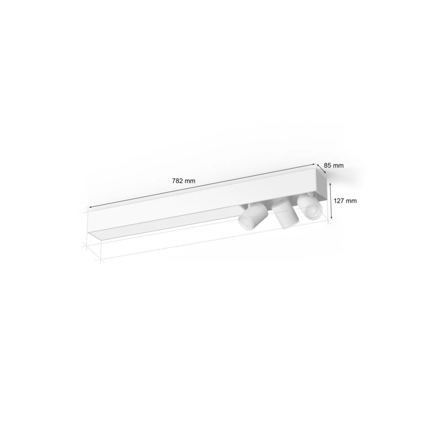 Philips - Ρυθμιζόμενο LED RGBW φωτιστικό σημείου Hue CENTRIS 3xGU10/4,2W/230V + LED/11W 2000-6500K