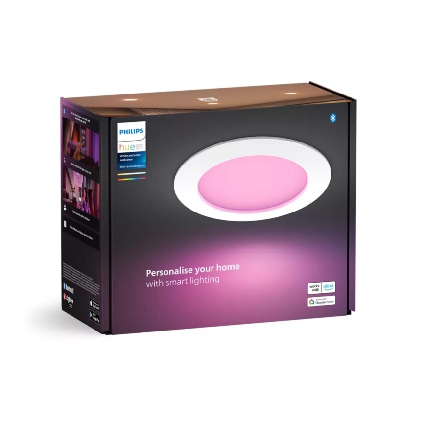Philips - LED RGBW Χωνευτό φωτιστικό οροφής μπάνιου dimmimg Hue SLIM LED/12W/230V IP44 2200-6500K