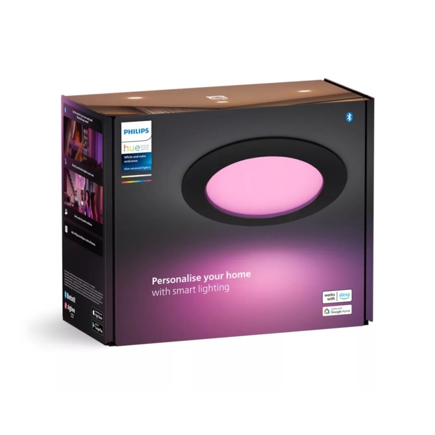 Philips - LED RGBW Χωνευτό φωτιστικό οροφής μπάνιου dimmimg Hue SLIM LED/12W/230V IP44 2200-6500K
